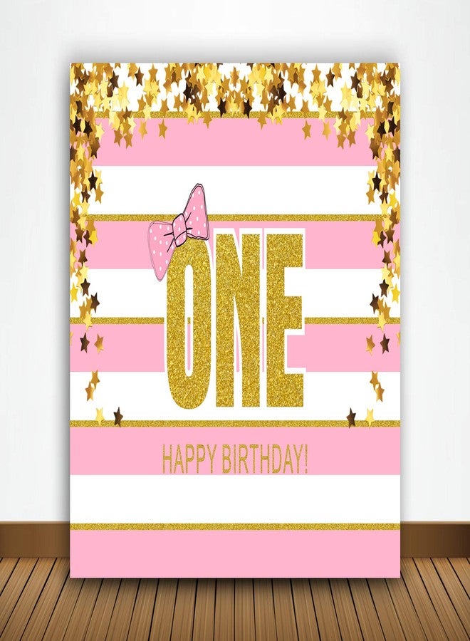 Theme My Party Girl Birthday Party Backdrop for Photography 1ST First Pink Banner Girl Kids Event Cake Table Decor Home Decoration Photo Booth Background - Image 1